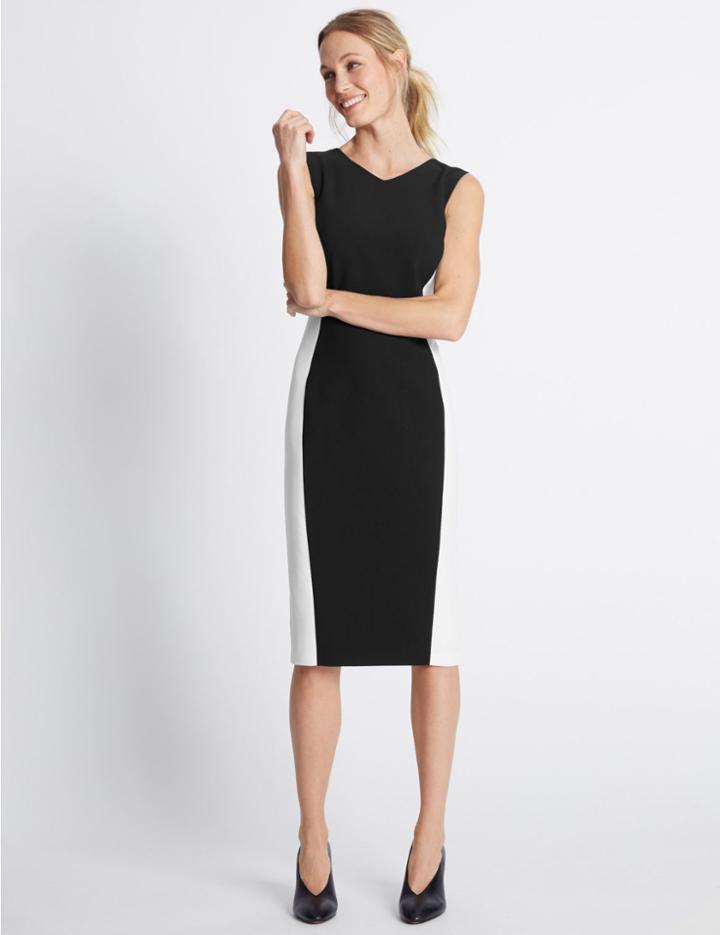 Marks & Spencer Sleeveless Shift Dress Black Mix