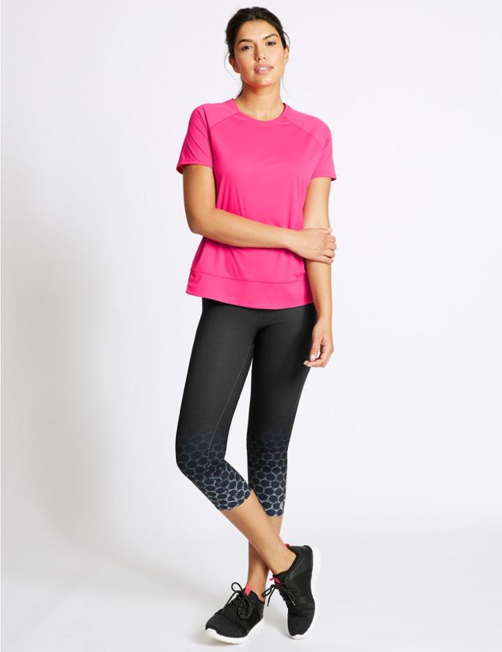 Marks & Spencer Printed Quick Dry Leggings Black Mix