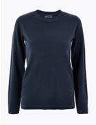 Marks & Spencer Cashmilon&trade; Round Neck Jumper Navy