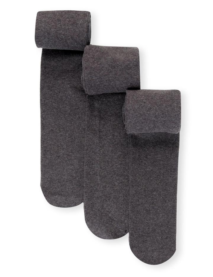 Marks & Spencer 3 Pairs Of Freshfeet&trade; Cotton Rich Body Sensor&trade; School Tights (4-14 Years) Grey