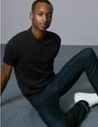 Marks & Spencer Cotton Blend Slim Fit Polo Shirt Black