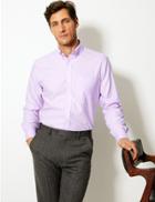 Marks & Spencer 2in Longer Pure Cotton Tailored Oxford Shirt Soft Lilac