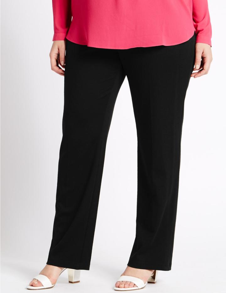 Marks & Spencer Plus Slim Leg Trousers Black