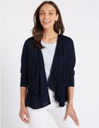 Marks & Spencer Waterfall Long Sleeve Top Navy
