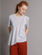 Marks & Spencer Pure Cotton Ruffle Yoke Jersey Top Soft White