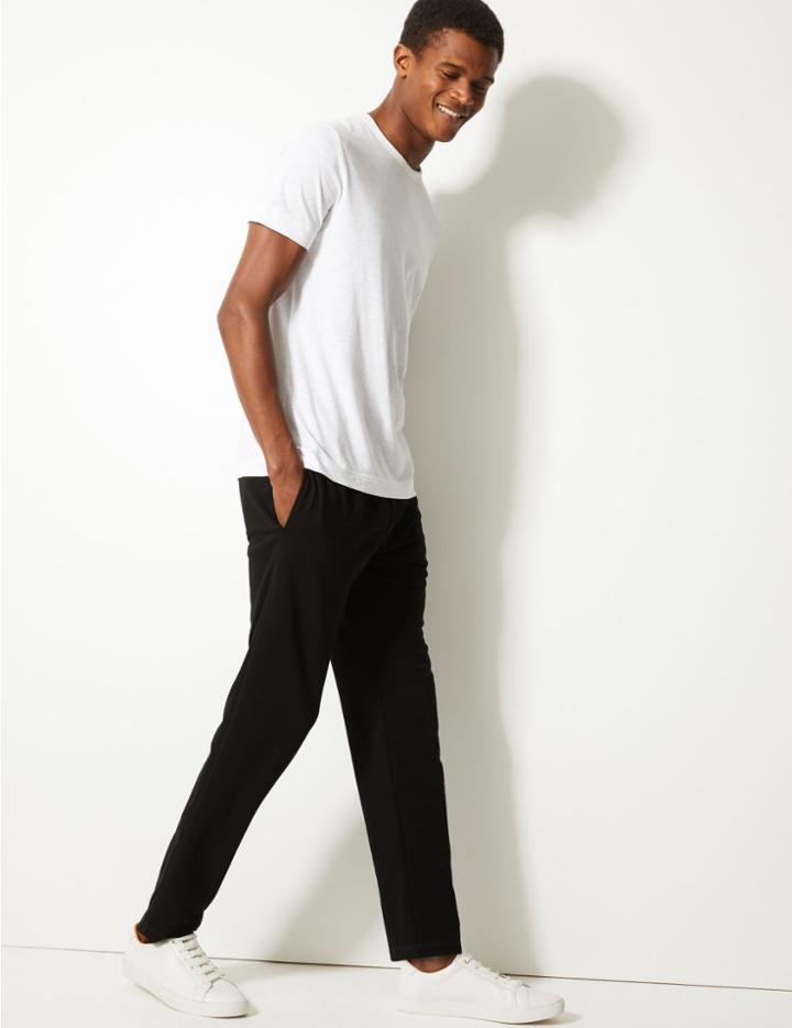 Marks & Spencer Slim Fit Cotton Rich Joggers Black