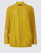 Marks & Spencer Cotton Rich Textured Cardigan Buttercup