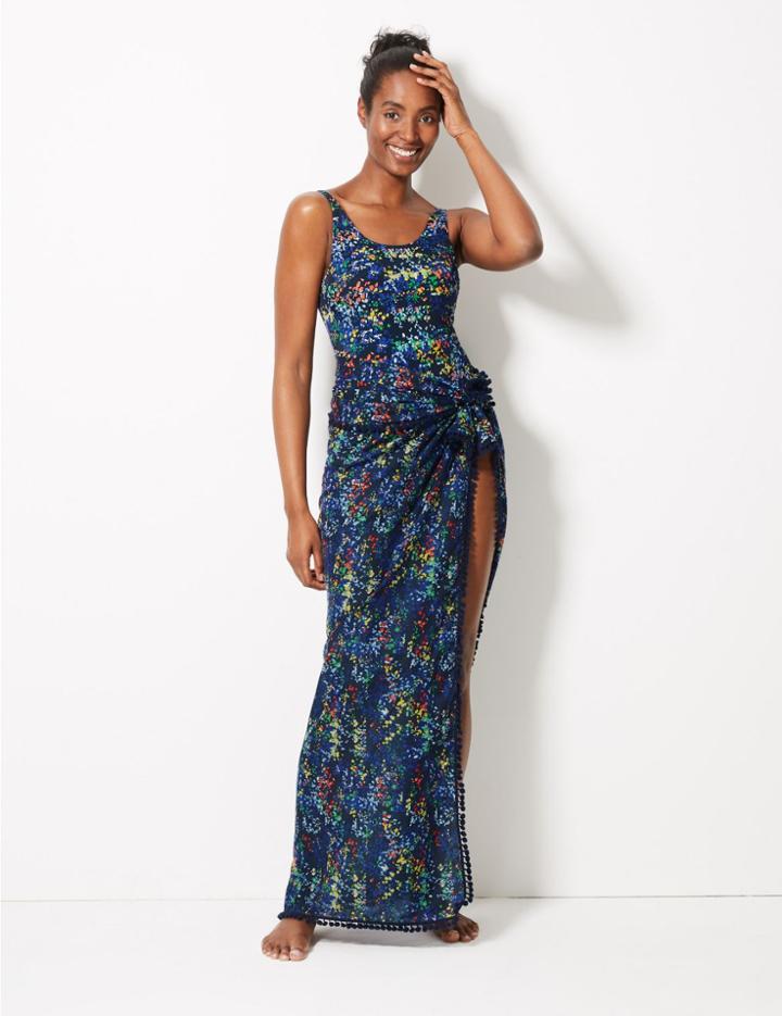 Marks & Spencer Printed Beach Sarong Navy Mix