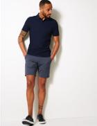 Marks & Spencer Cotton Rich Striped Shorts With Stretch Navy Mix