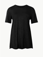 Marks & Spencer Relaxed Fit Slub T-shirt Black