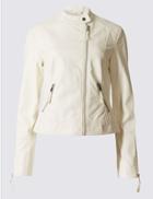 Marks & Spencer 2 Pocket Zipped Moto Jacket Ivory