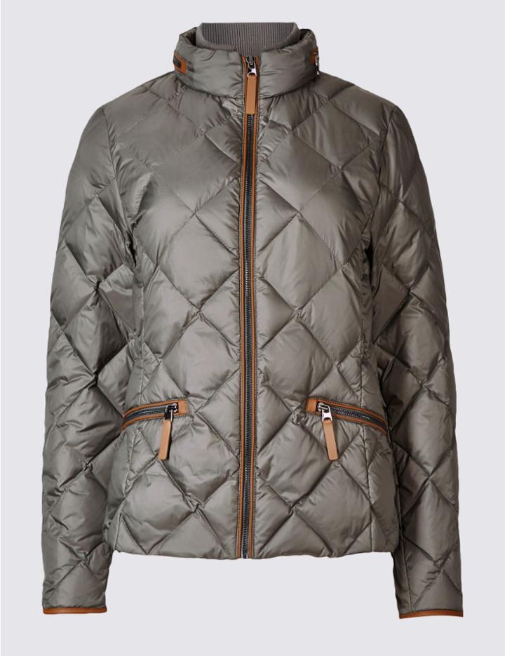 Marks & Spencer Down & Feather Jacket With Stormwear&trade; Sage