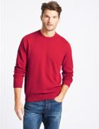 Marks & Spencer Pure Cotton Crew Neck Jumper Ruby