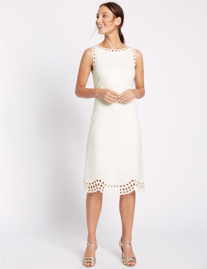 Marks & Spencer Cutwork Skater Dress Cream
