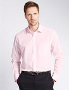 Marks & Spencer 2 Pack Cotton Blend Easy To Iron Shirts Pink