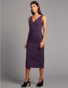 Marks & Spencer Back Zipped Bodycon Midi Dress Purple