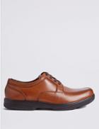 Marks & Spencer Extra Wide Fit Leather Shoes With Airflex&trade; Dark Tan