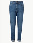 Marks & Spencer Mid Rise Ankle Grazer Jeans Medium Indigo