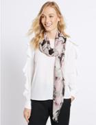 Marks & Spencer Marble Shimmer Print Scarf White Mix
