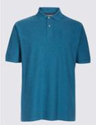 Marks & Spencer Pure Cotton Polo Shirt Teal Mix