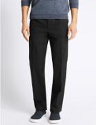 Marks & Spencer Pure Cotton Pleated Chinos Black