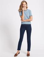Marks & Spencer Plus Mid Rise Slim Fit Jeans Medium Blue
