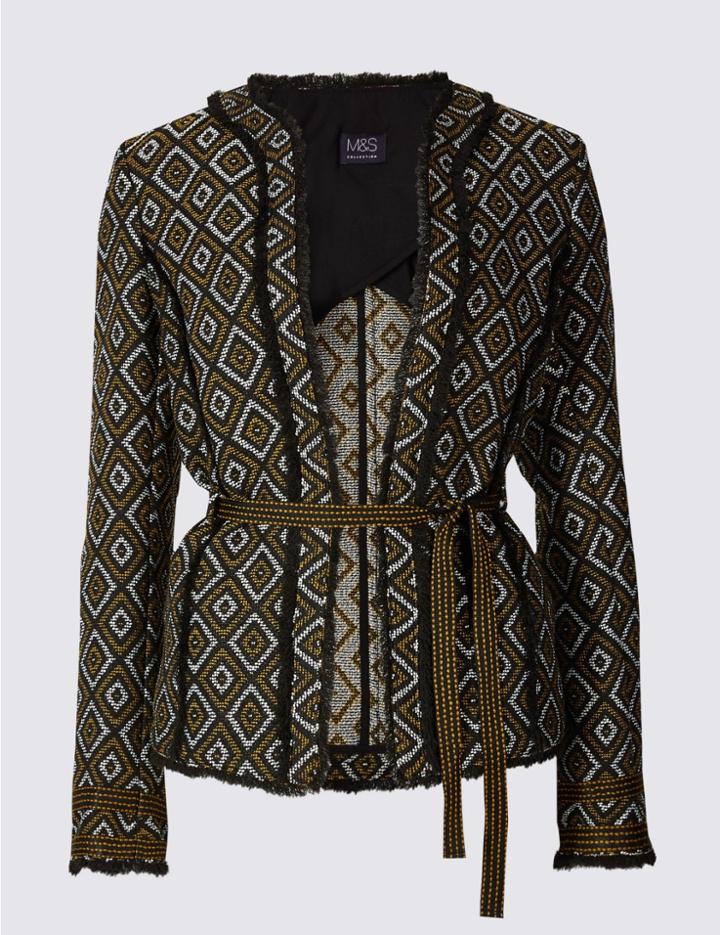 Marks & Spencer Geometric Print Jacket Black Mix
