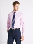 Marks & Spencer 2 Pack Easy To Iron Shirts With Tie Pink Mix