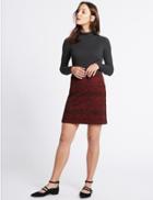 Marks & Spencer Paisley Print A-line Skirt Red Mix