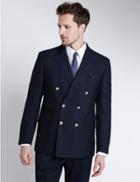 Marks & Spencer Pure New Wool Double Breasted Blazer Navy