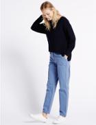 Marks & Spencer Pure Cotton Turn Up Standard Chinos Pale Blue