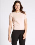 Marks & Spencer Cashmilon&trade; Contrasting Edge Jumper Peach Mix