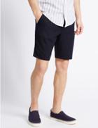 Marks & Spencer Linen Rich Shorts With Pocket Navy