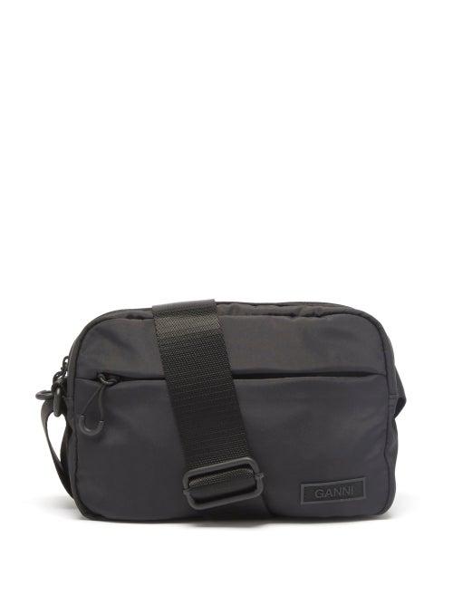 Ladies Bags Ganni - Recycled-shell Cross-body Bag - Womens - Black