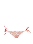 Matchesfashion.com Heidi Klein - Belize Reversible Coral Print Bikini Briefs - Womens - Red White