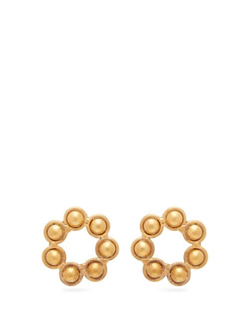Matchesfashion.com Sylvia Toledano - Open Circle 24kt Gold Plated Earrings - Womens - Gold