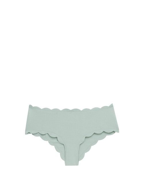 Matchesfashion.com Marysia - Spring Scalloped-edge Bikini Briefs - Womens - Light Blue