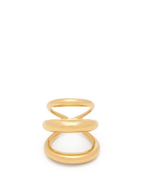 Matchesfashion.com Charlotte Chesnais - Echo Triple-band 18kt Gold-vermeil Ring - Womens - Gold