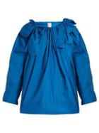 Matchesfashion.com Maison Rabih Kayrouz - Scoop Neck Bow Detail Paper Taffeta Top - Womens - Blue