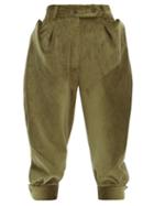 Matchesfashion.com Symonds Pearmain - Panelled Cotton Corduroy Cropped Trousers - Womens - Khaki