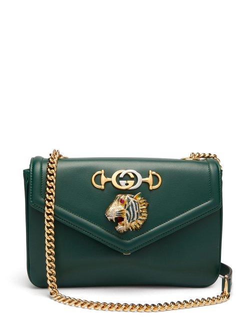 Matchesfashion.com Gucci - Rajah Leather Cross Body Bag - Womens - Dark Green