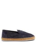 Matchesfashion.com Castaer - Suede Penny Loafer Espadrilles - Mens - Navy