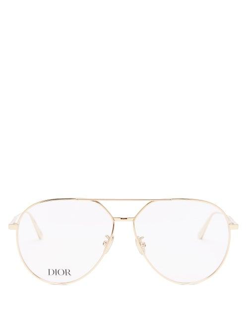 Ladies Accessories Dior - Gemdioro Oversized Aviator Metal Glasses - Womens - Gold