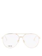 Ladies Accessories Dior - Gemdioro Oversized Aviator Metal Glasses - Womens - Gold