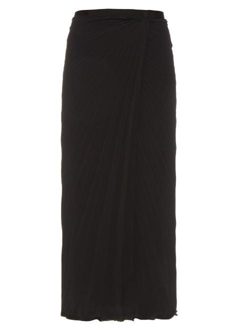 Raey Pleated Crepe Wrap Skirt