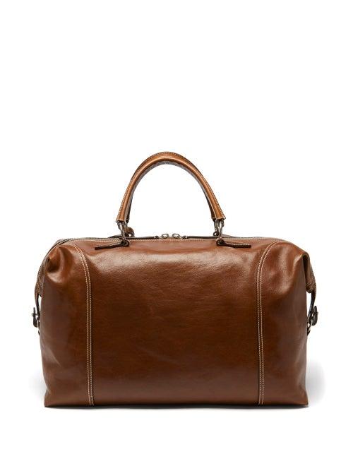 Mens Bags Mtier - Vagabond Leather Holdall - Mens - Light Brown