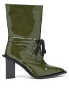 Matchesfashion.com Marques'almeida - Patent Leather Boots - Womens - Khaki