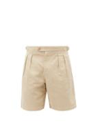 Orlebar Brown - Bancroft Pleated Cotton-blend Shorts - Mens - Beige