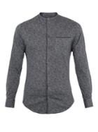 Giorgio Armani Granddad-collar Speckle-print Cotton Shirt