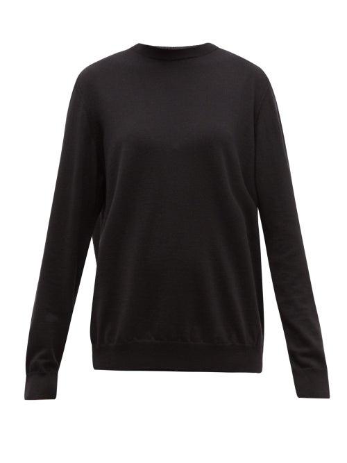 Matchesfashion.com Wardrobe. Nyc - Dropped Shoulder Merino Wool Sweater - Womens - Black